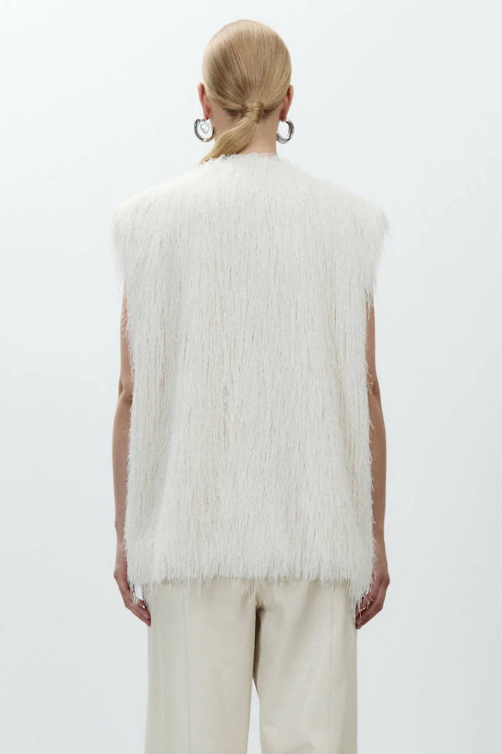 Gilet Lungo con Frange