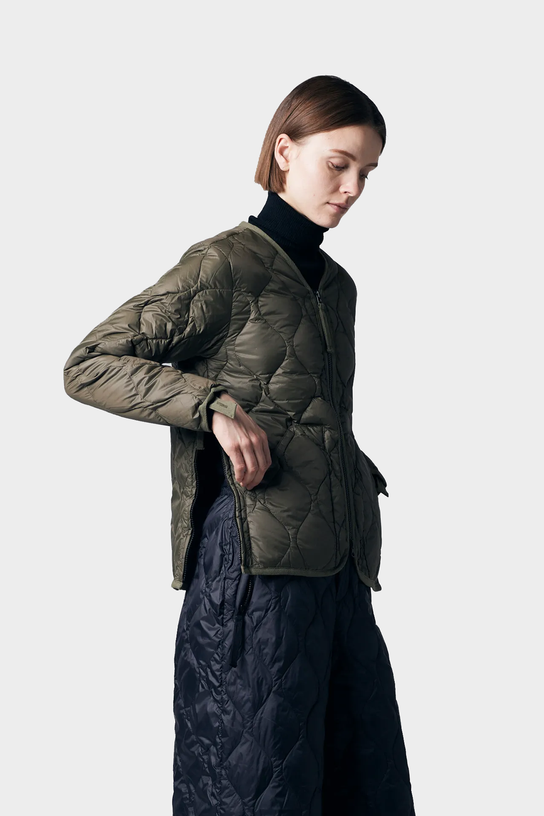 Giubbotto Trapuntato V-Neck Zip Down Jkt