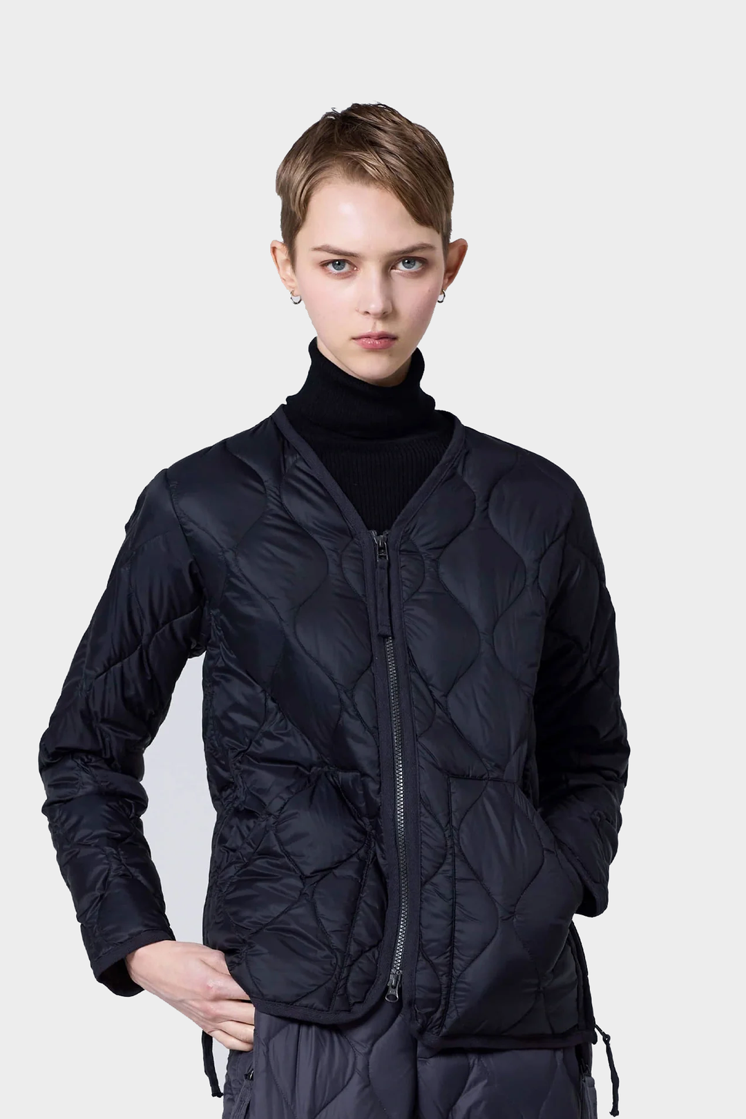 Giubbotto Trapuntato V-Neck Zip Down Jkt