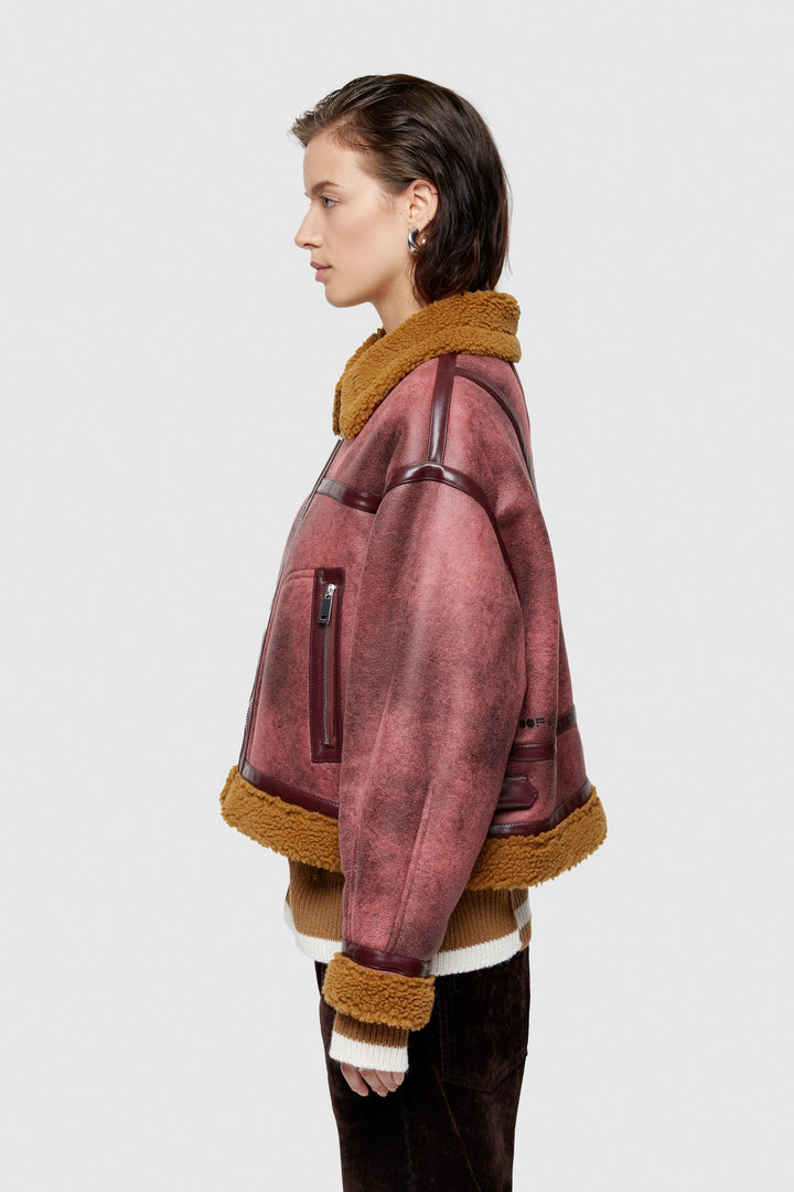 Giubbotto Eco Shearling Revers Corto