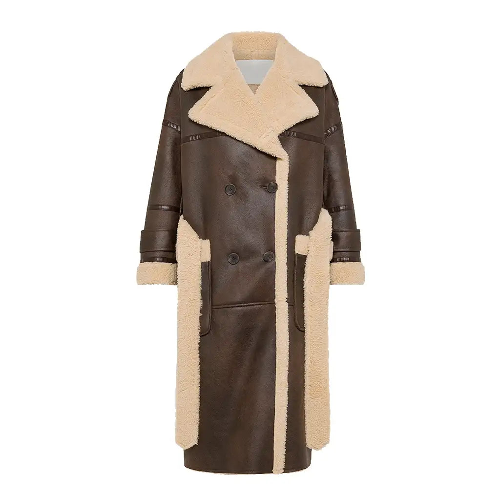 Giubbotto Eco Shearling Revers Lungo