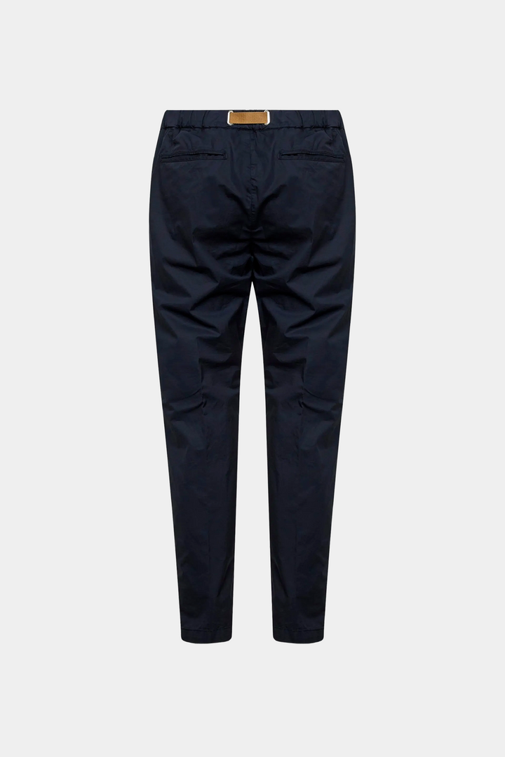 Pantaloni con Laccio in Popeline