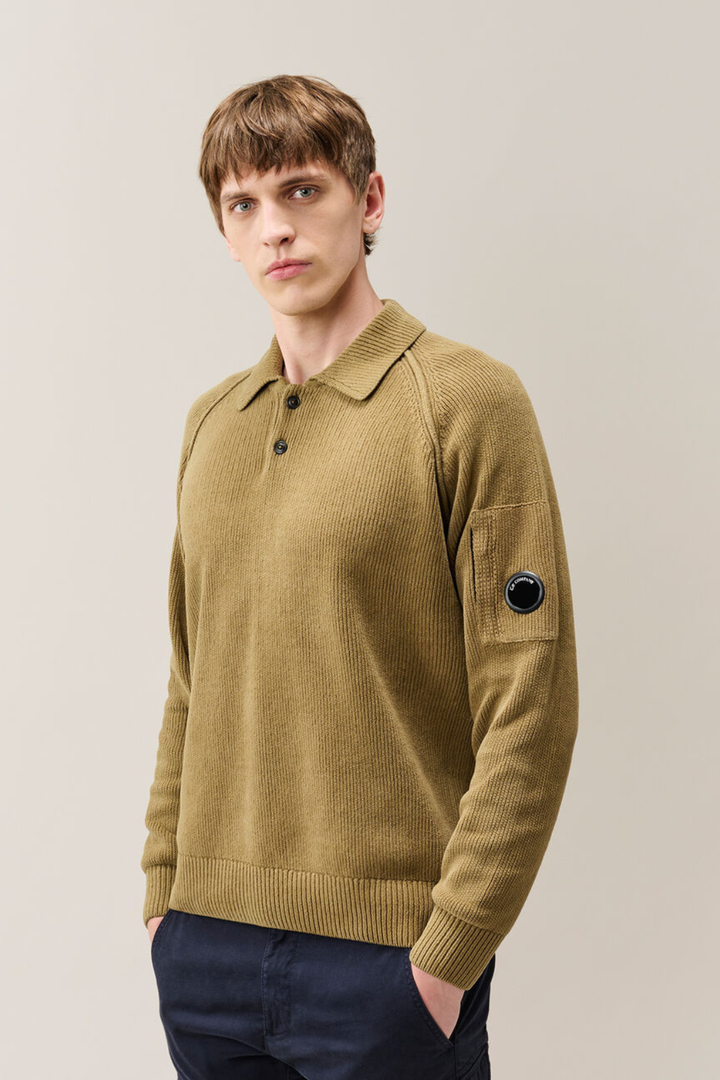 Maglia Polo in Ciniglia beige