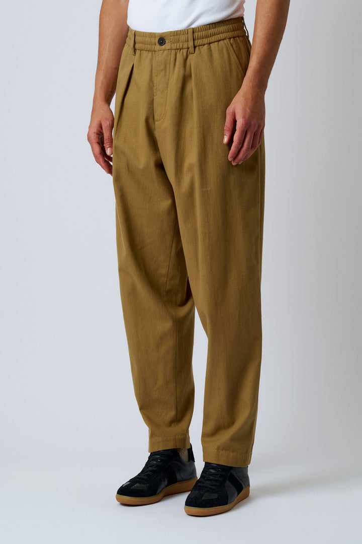 Pantaloni Track Pleated in Moleskin