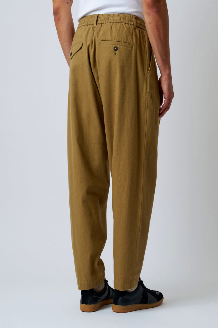 Pantaloni Track Pleated in Moleskin