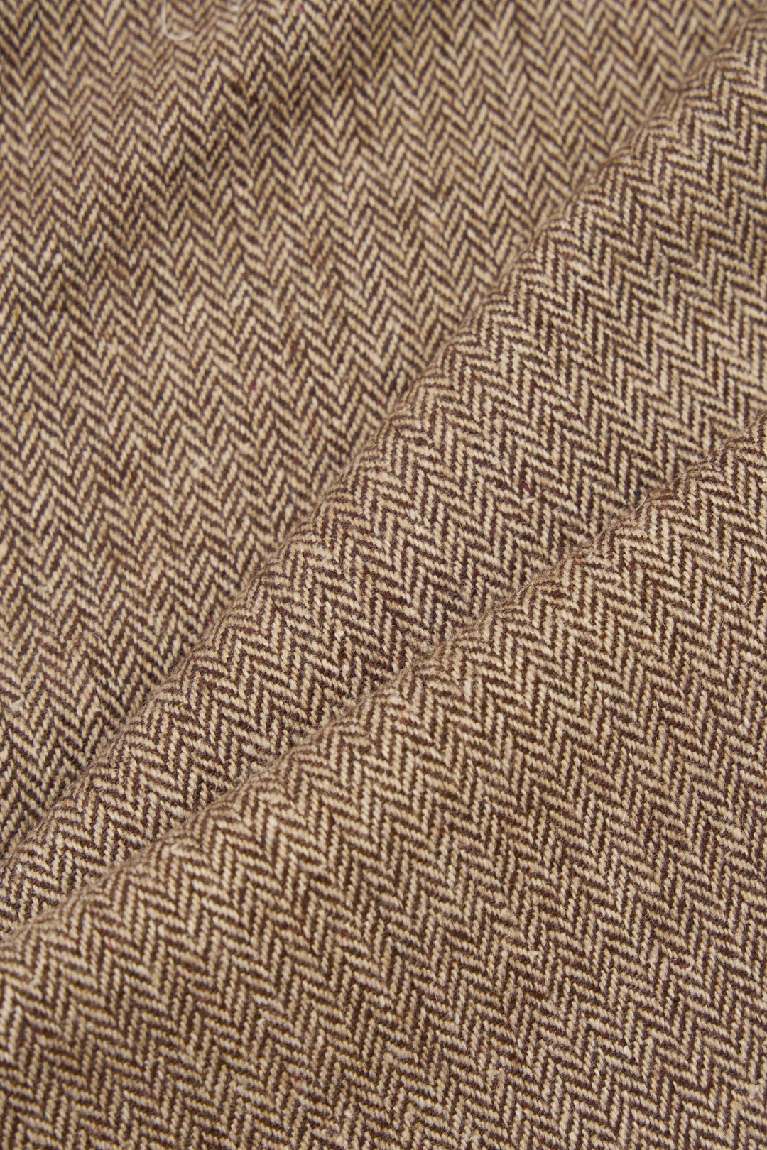 Pantaloni Track Pleated in Herringbone Wool