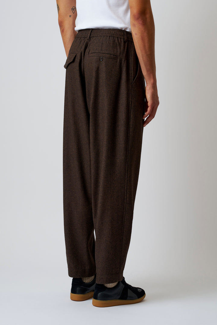 Pantaloni Track Pleated in Recycled Tweed