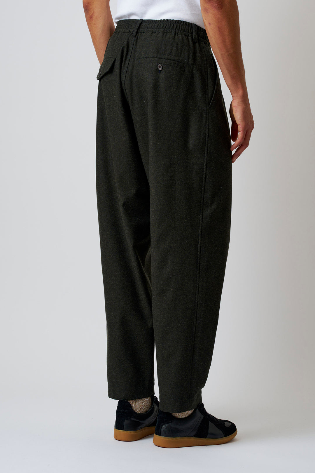 Pantaloni Track Pleated in Recycled Tweed