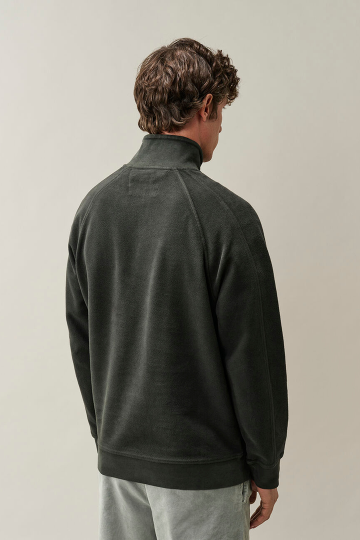 Felpa girocollo Diagonal in cotone verde