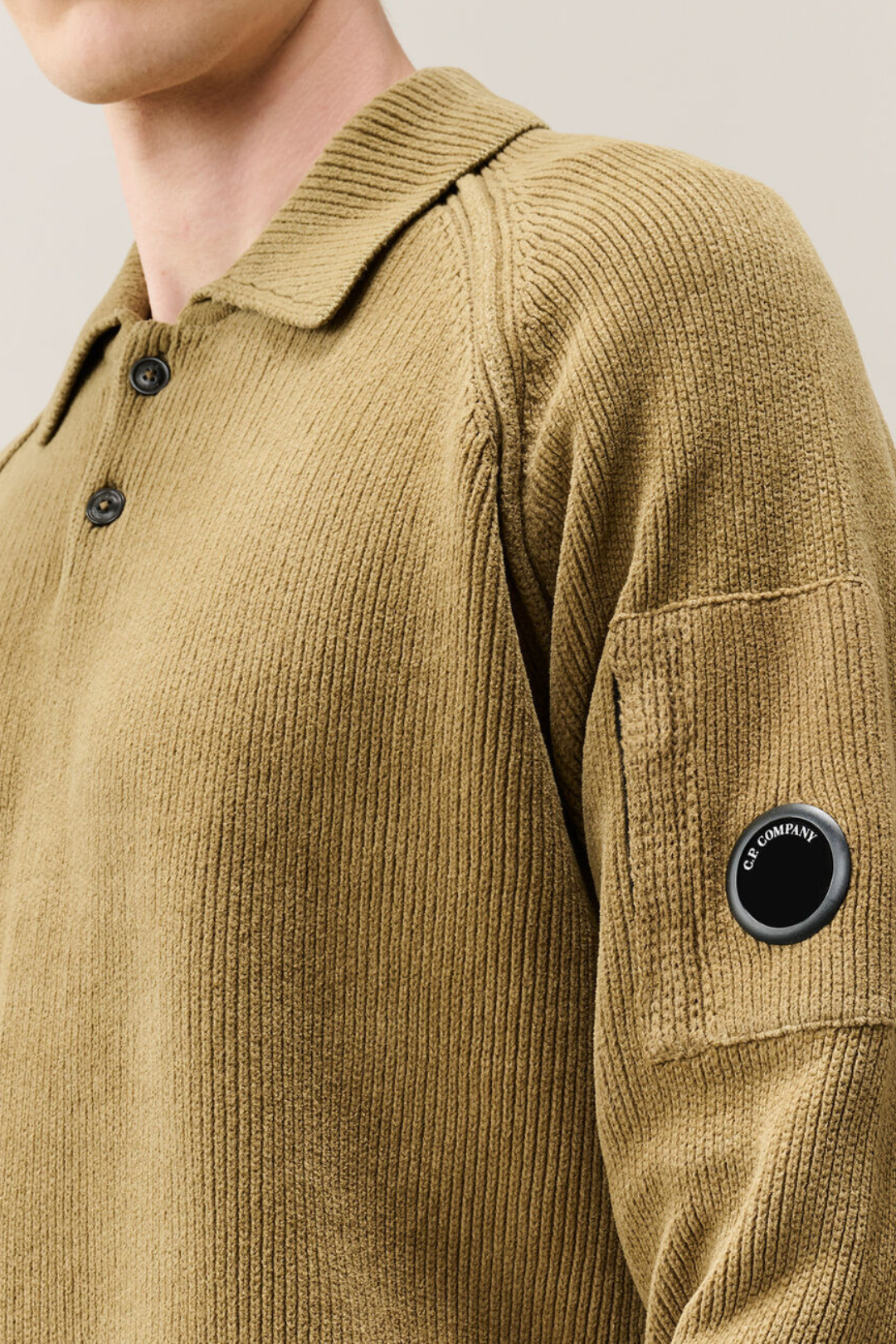 Maglia Polo in Ciniglia beige