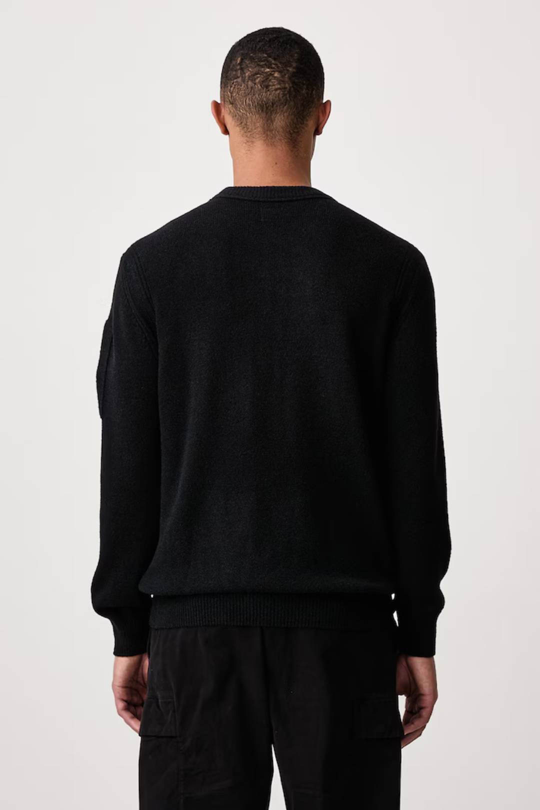 Maglia in misto lana nera girocollo