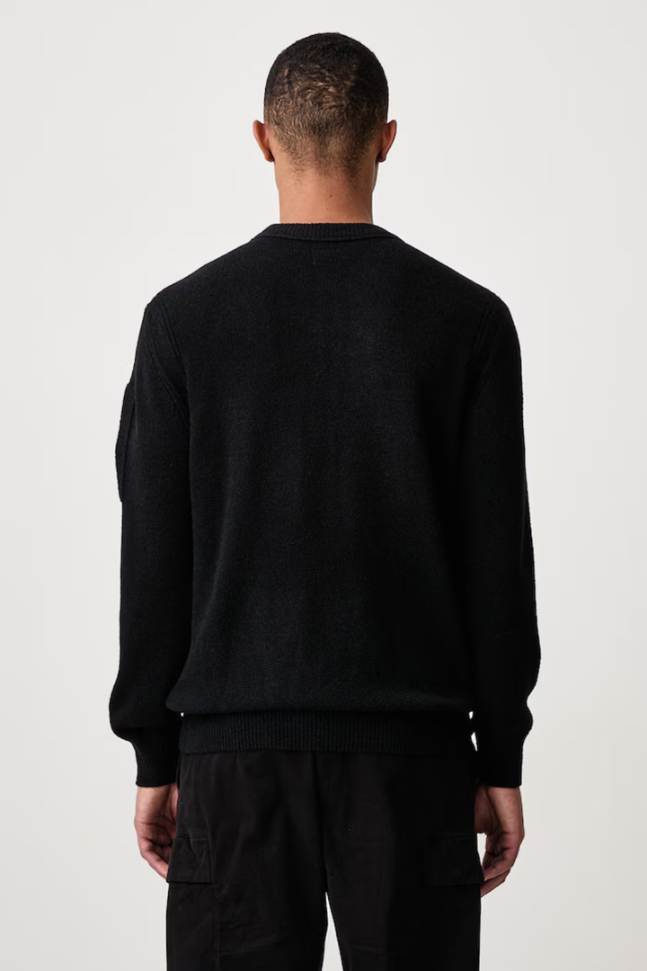 Maglia in misto lana nera girocollo