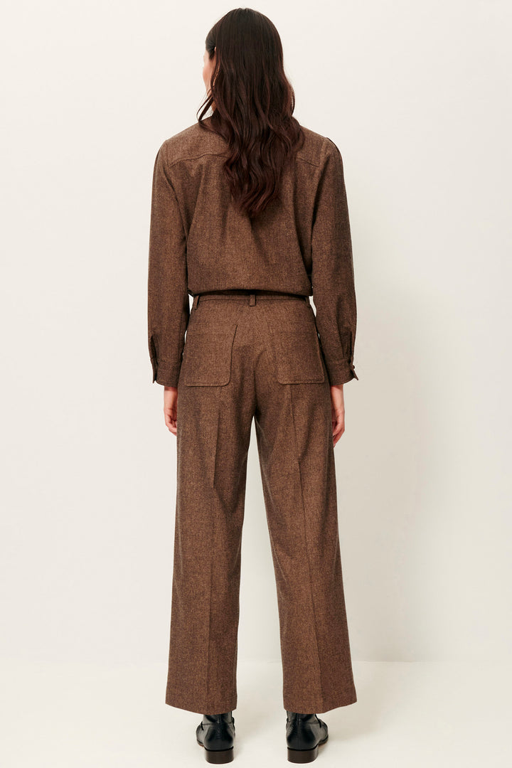 Pantaloni Dritti Melange Aldiwool