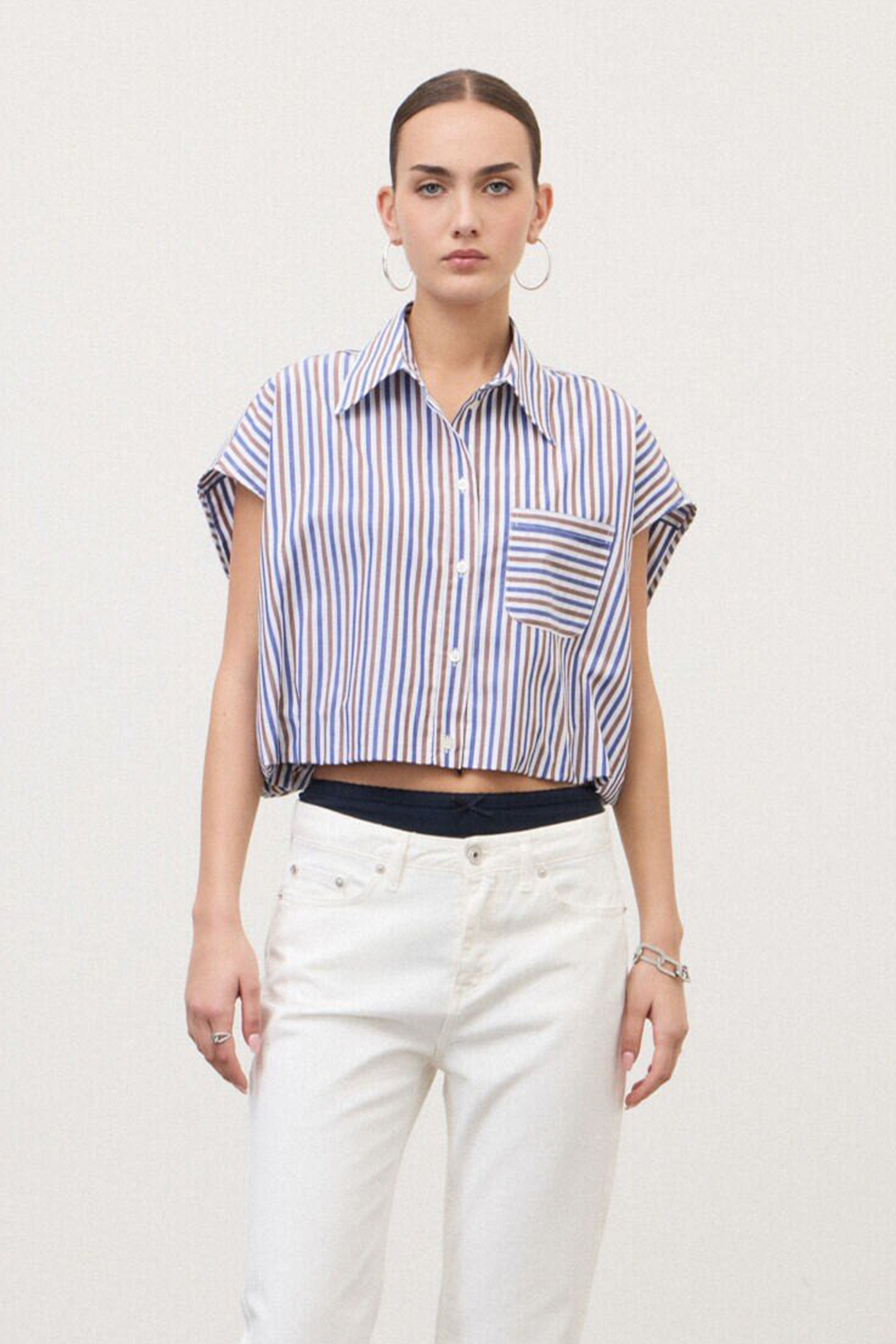 Camicia Smanicata Crop