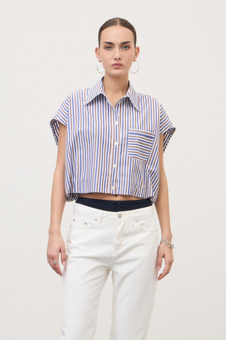 Camicia Smanicata Crop