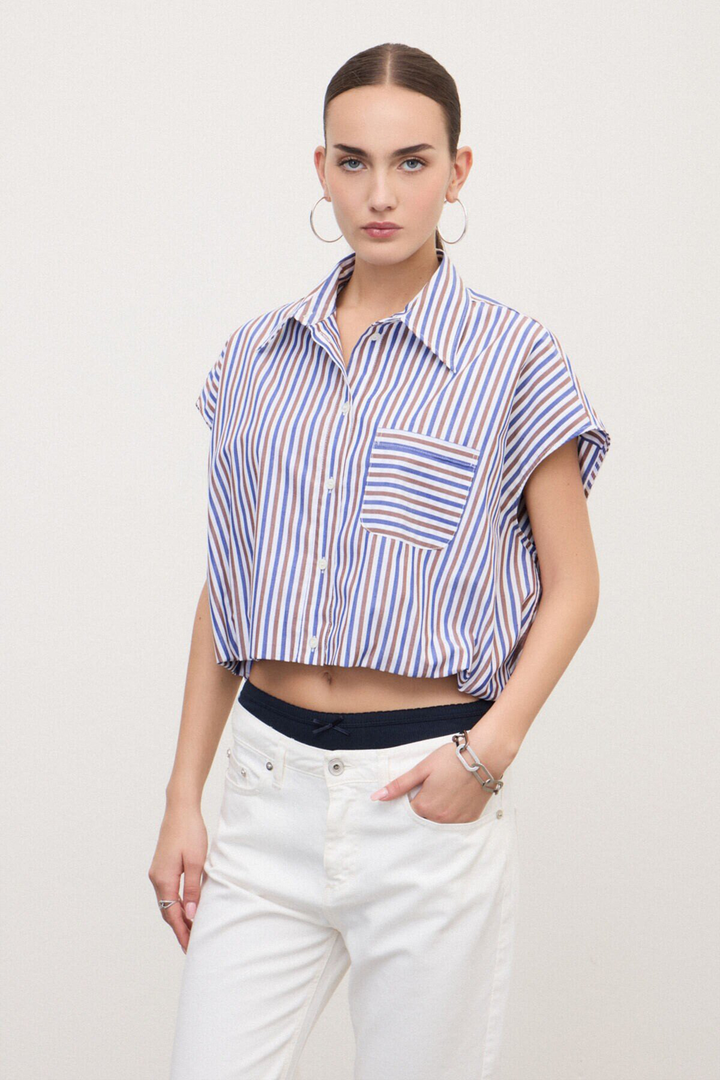 Camicia Smanicata Crop