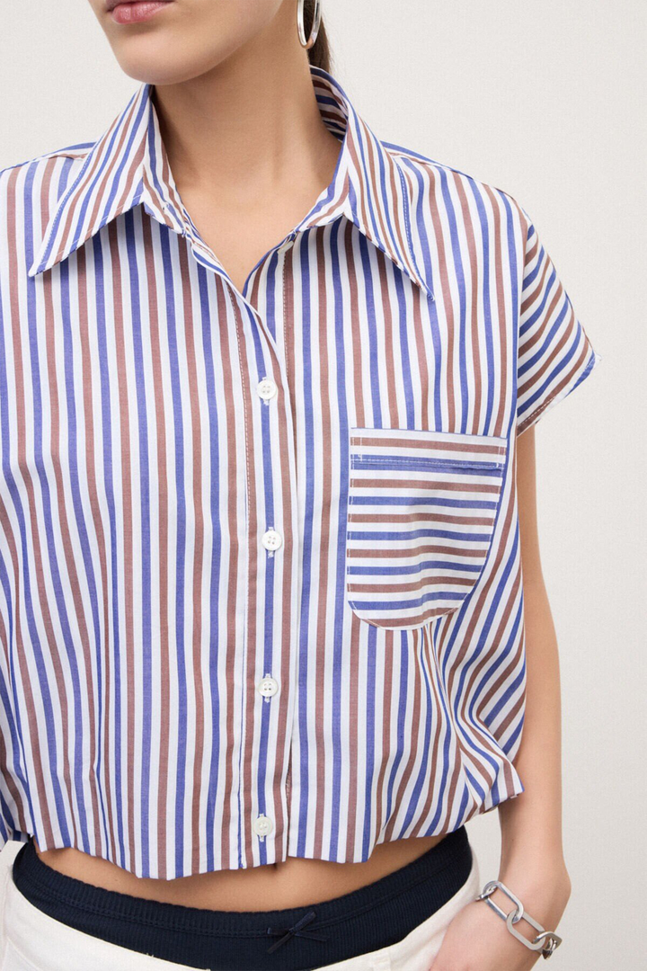 Camicia Smanicata Crop