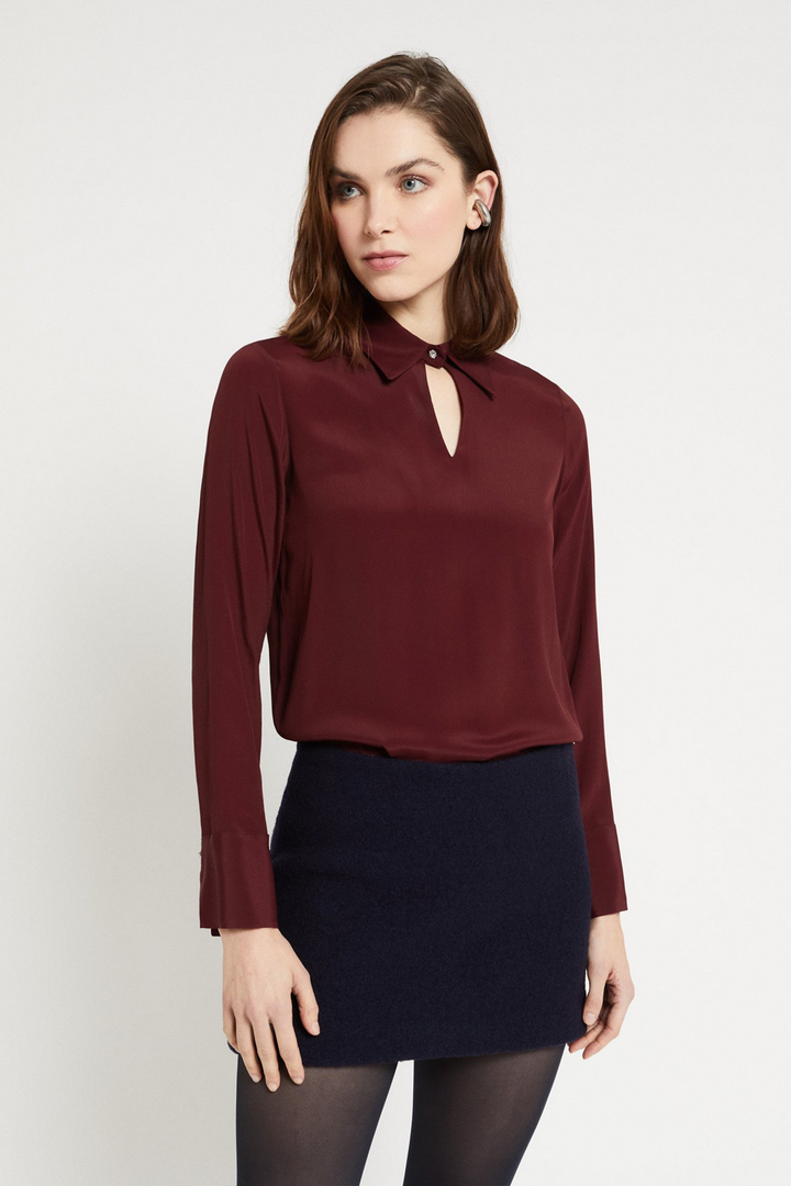 Top a Manica Lunga Satin