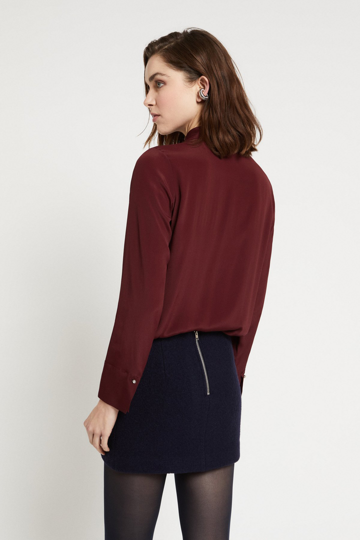 Top a Manica Lunga Satin