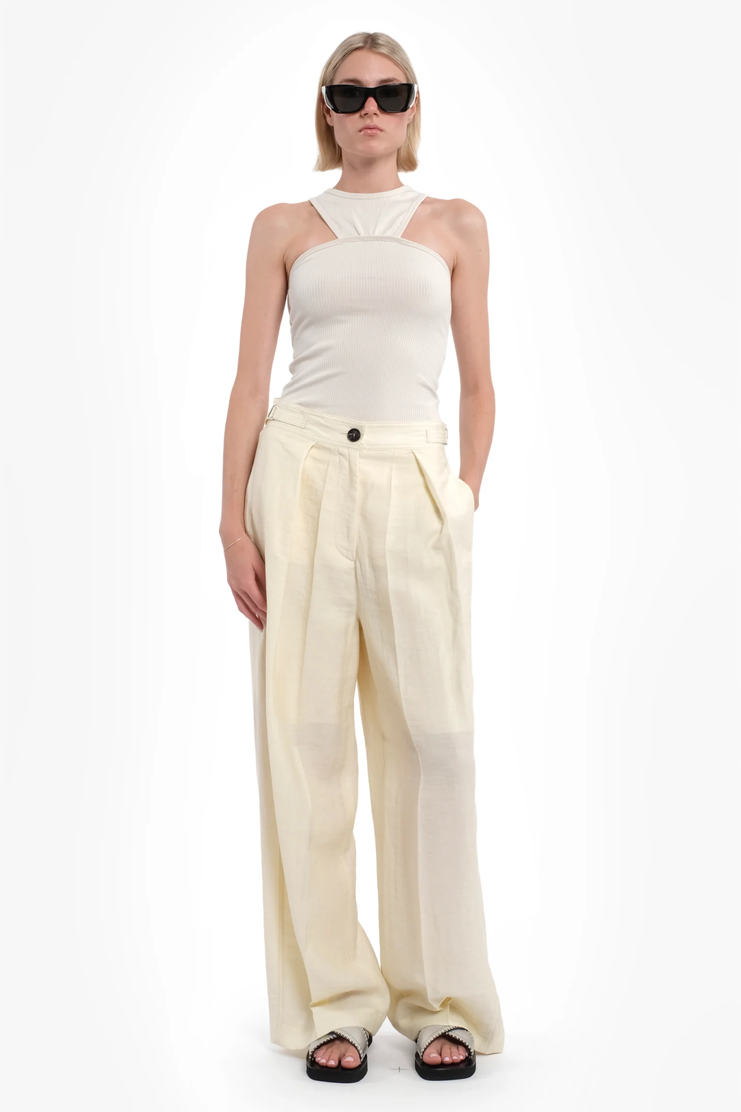Pantaloni Ampi Caramello