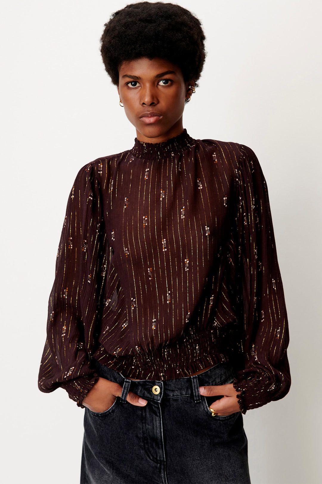 Blusa con Arricciature Duchess