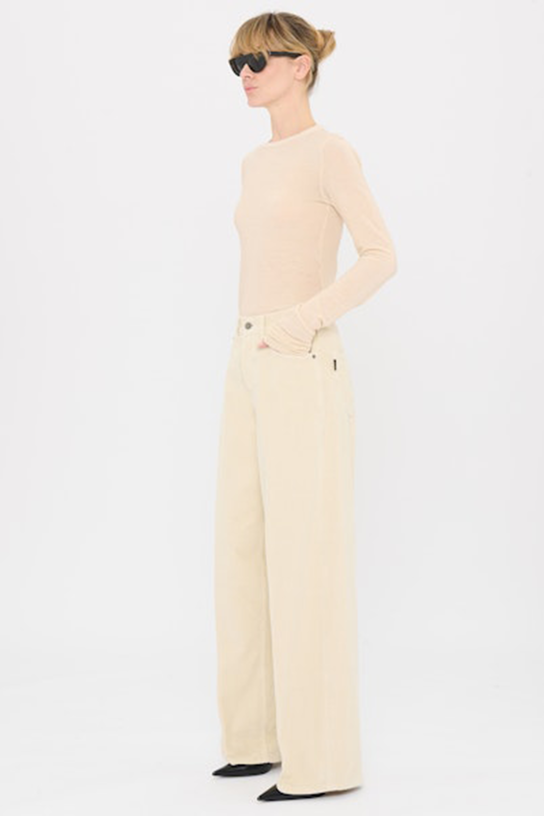 Pantaloni Boyfit Wide Bethany Velvet