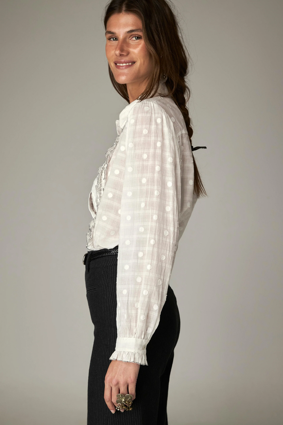 Camicia con Rouche Rosarillo