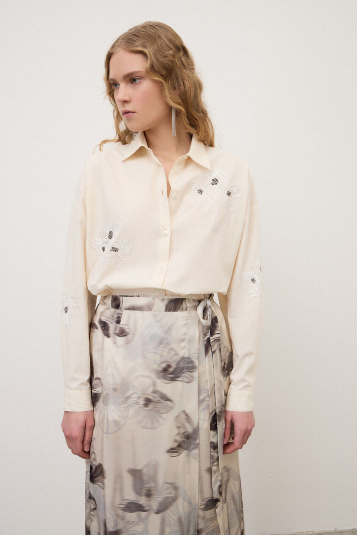 Camicia Over con Paillettes