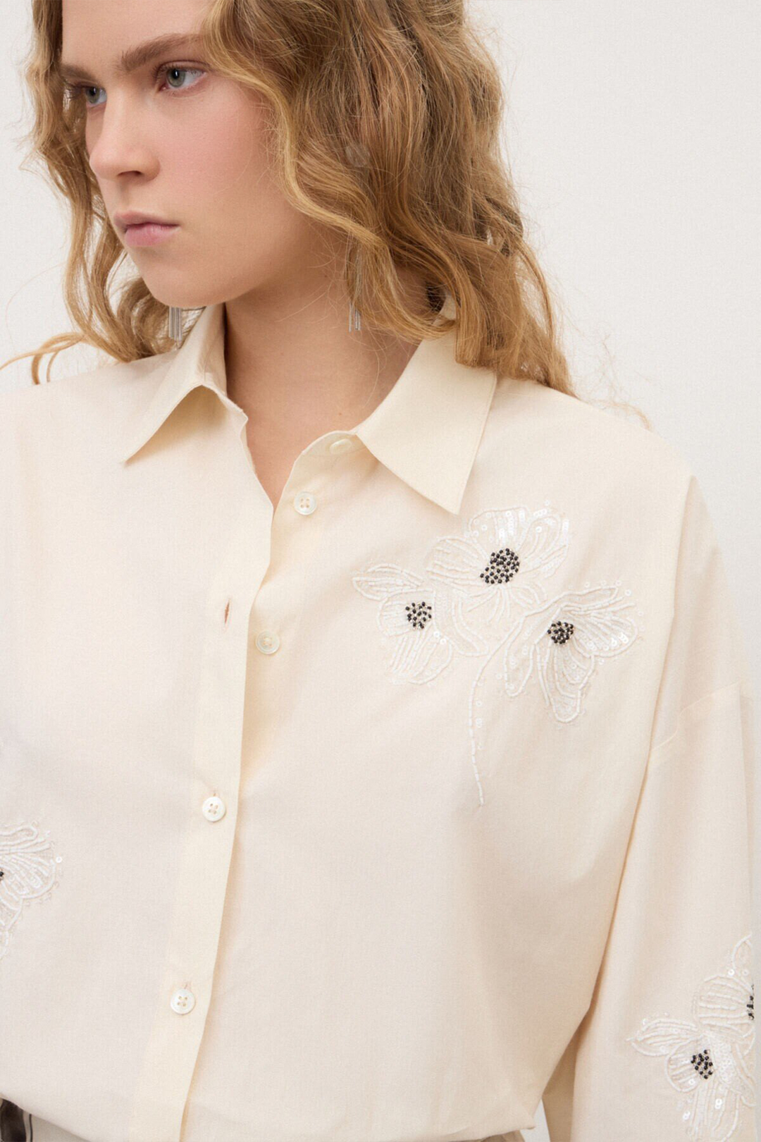 Camicia Over con Paillettes